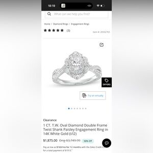 Timeless Elegant Silver Diamond Engagement Ring